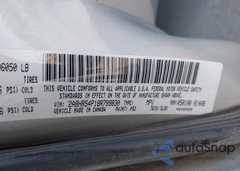 2008 Chrysler Town & Country Touring из США, поврежденный, VIN 2A8HR54P18R799830